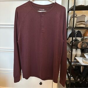 01. ALGO Maroon Performance Long Sleeve Henley